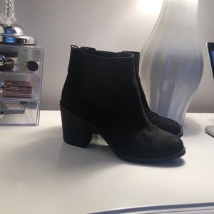 black suede ankle booties